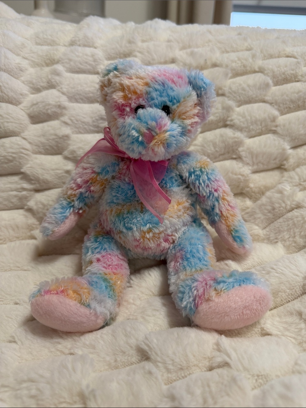 Retired 2004 TY Beanie Baby - TWIRLS Multicoloured Bear 8.5''